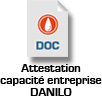 Attestation capacité entreprise Danilo