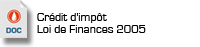 Crédit d'impôt - Loi de finance 2005